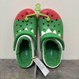 Crocs Classic Lined Holiday Clog Christmas Elf Fur Clogs Men's 6 Women's 8 NWT